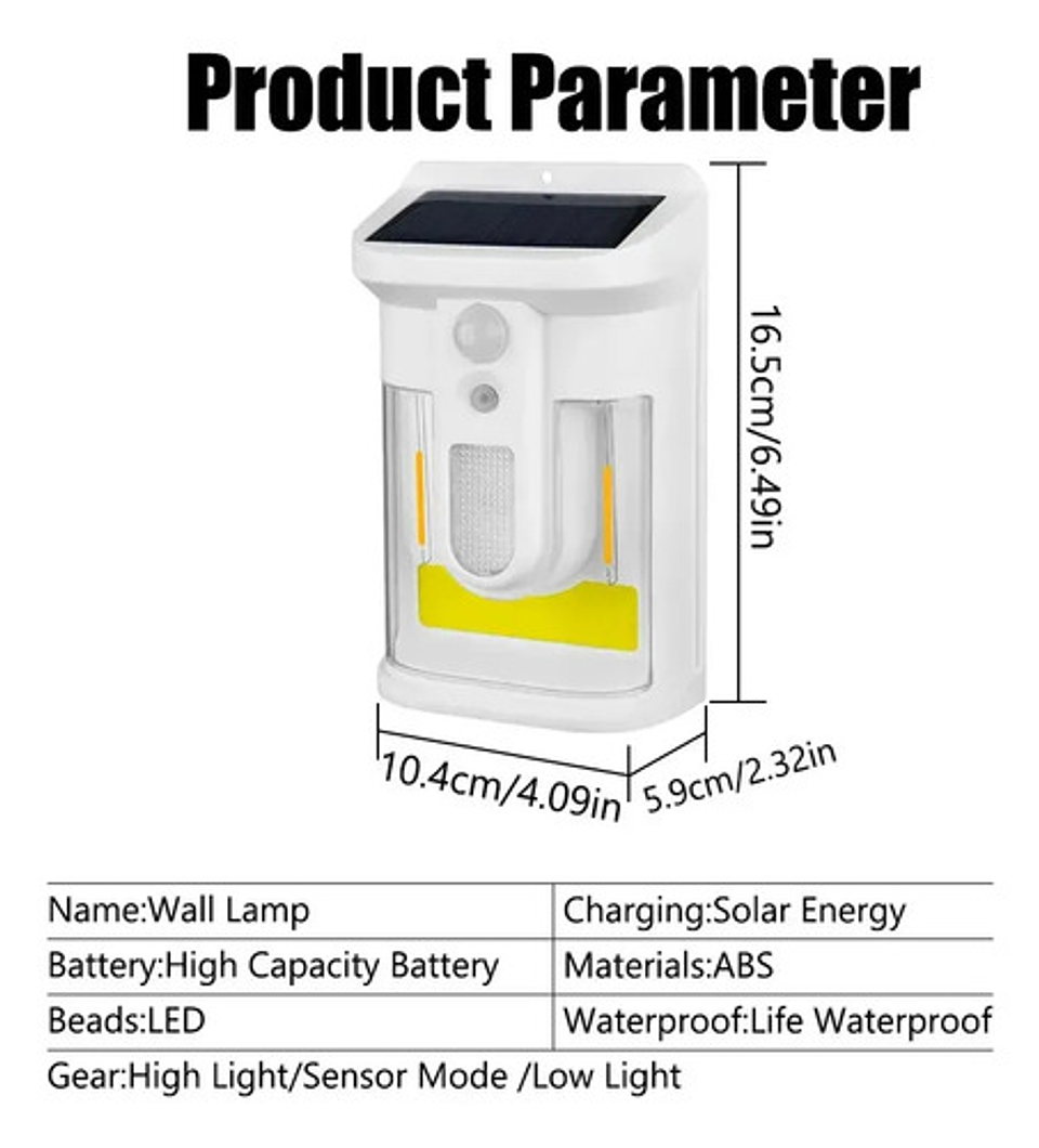 X2 Lámpara Solar Led Exterior Con Sensor De Movimiento 2