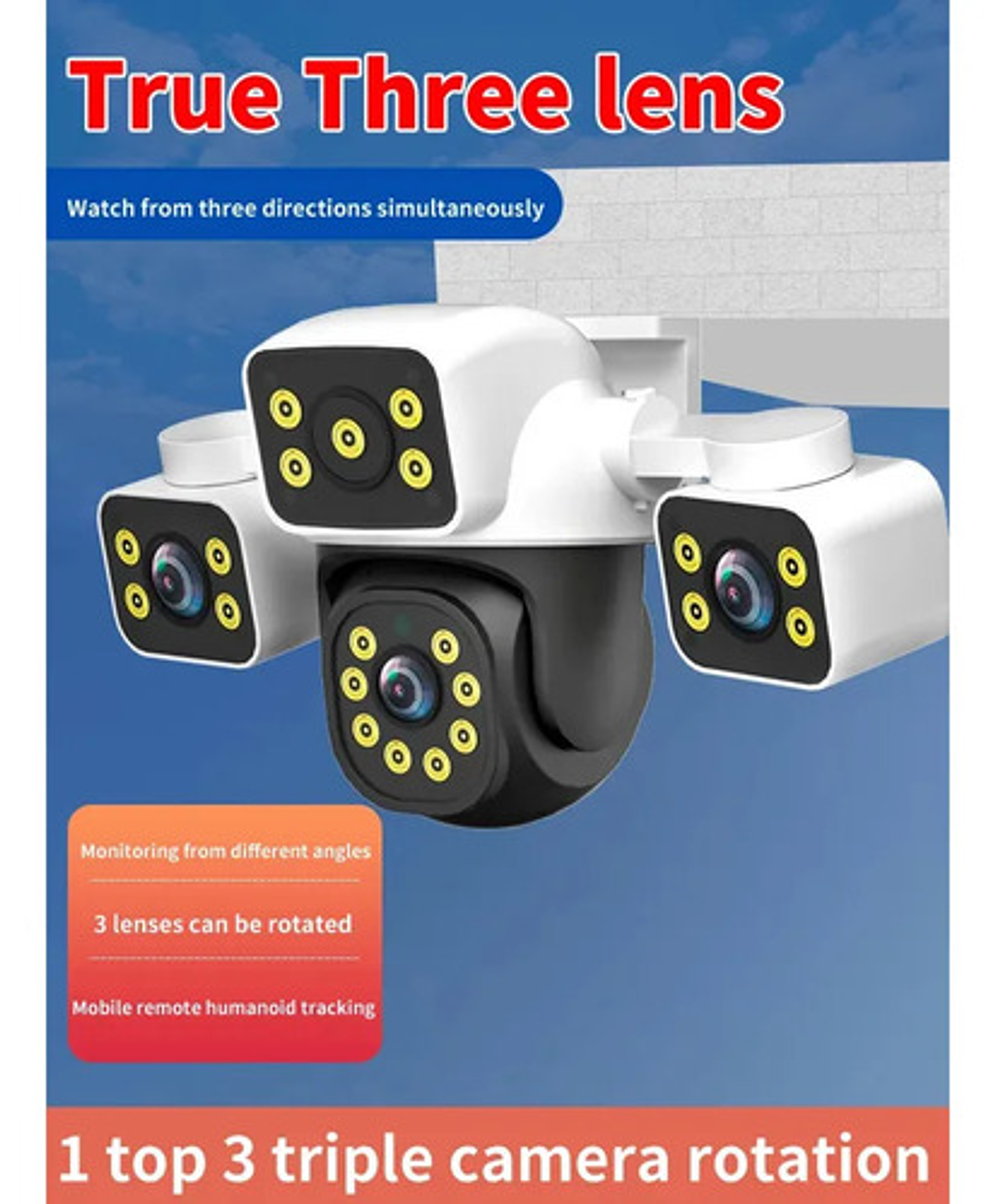 Cámara Seguridad Wifi 6k 12mp Ptz 360° Triple Lente Zoom Ia 2