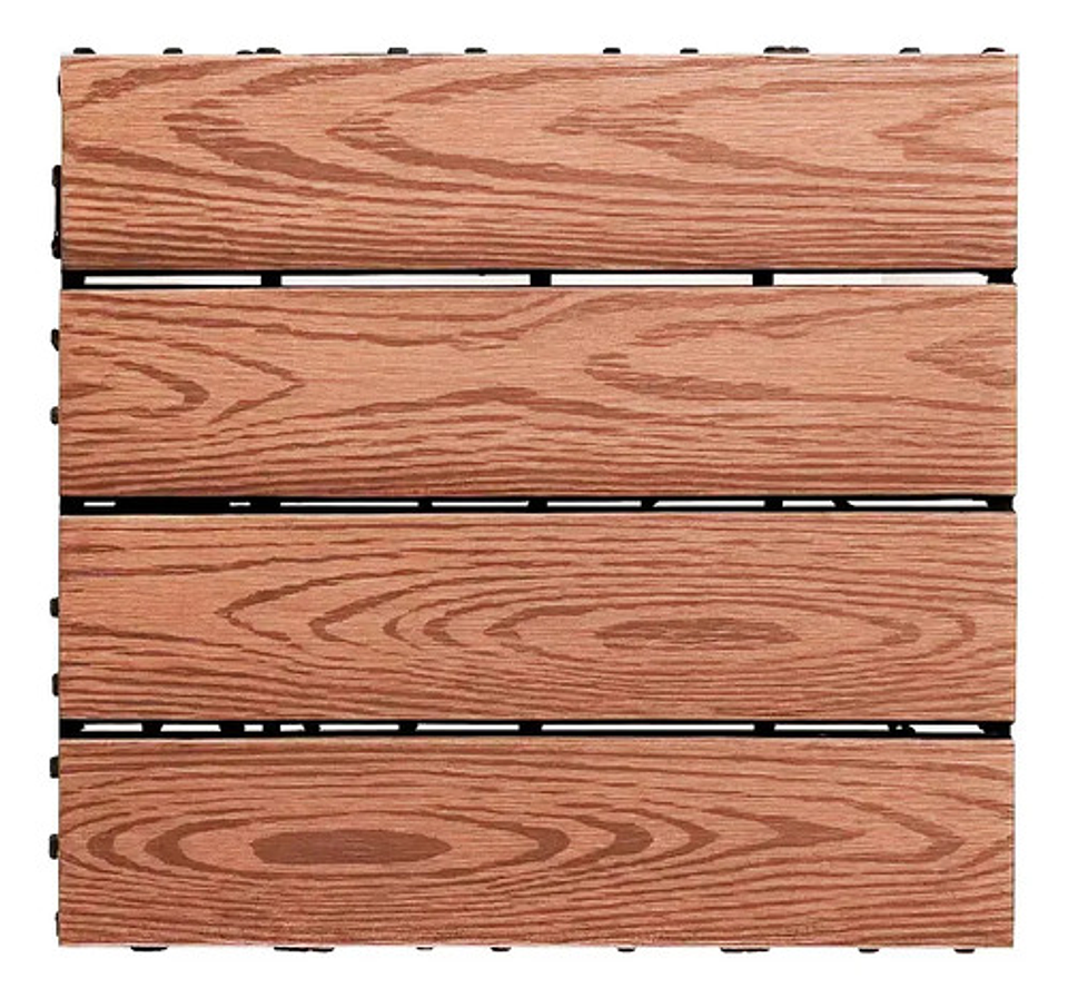 Caja 15  Pzas  Deck Wpc Modular 30x30cm Piso Jardin Exterior 1
