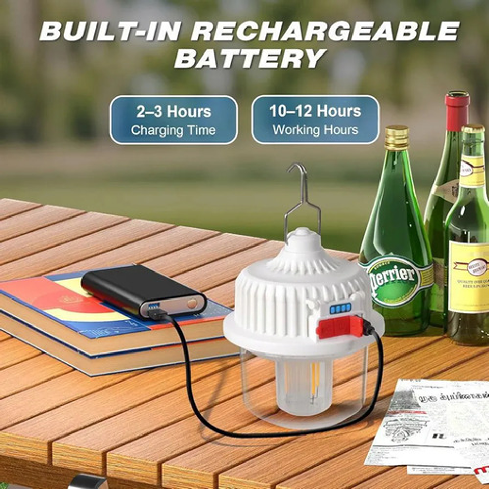 Set 2 Lámparas Solares Colgantes Thek Led Con Panel Independ 7