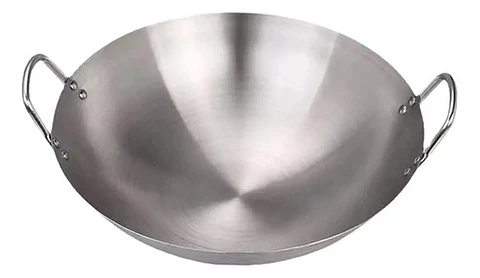 Sartén Wok Acero Inoxidable 50cm Cocina Oriental