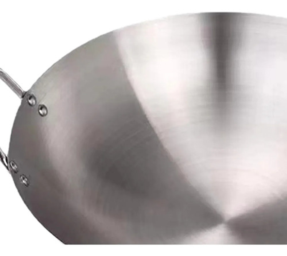 Sartén Wok Acero Inoxidable 50cm Cocina Oriental 2
