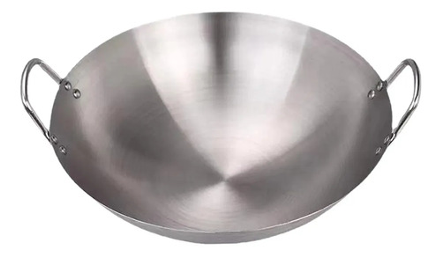 Sartén Wok Acero Inoxidable 50cm Cocina Oriental 9