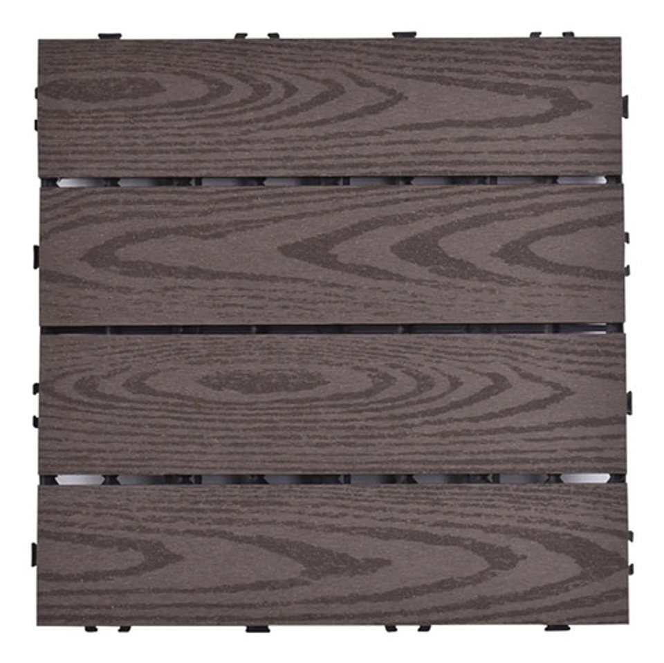 Caja 15  Pzas  Deck Wpc Modular 30x30cm Piso Jardin Exterior 1