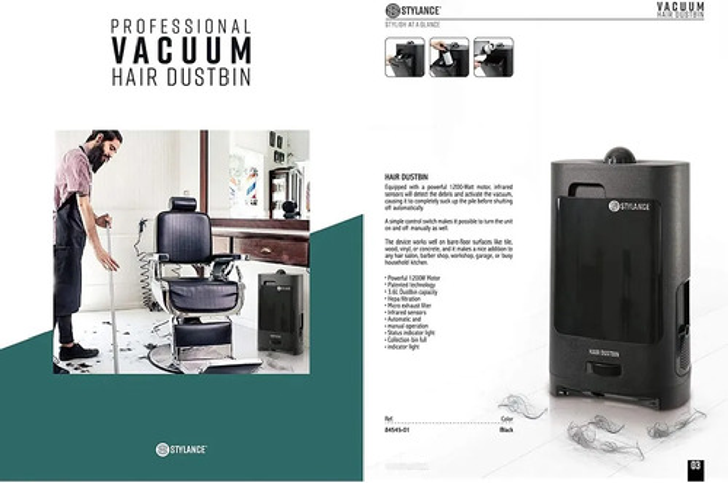 Aspirador De Cabello Profesional Barbería Sensor Automático Negro 6