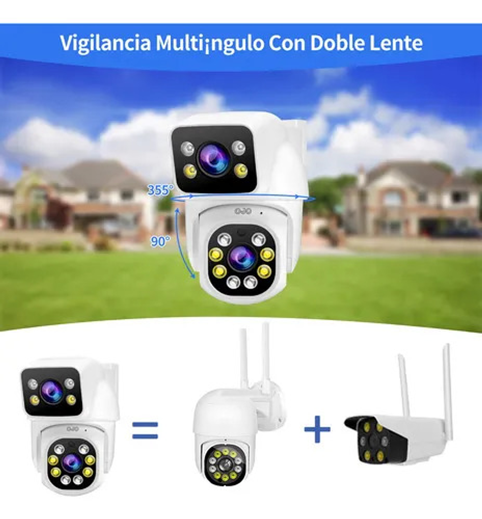 Cámara Seguridad Exterior Wifi 10mp Visión Nocturna Ptz 5