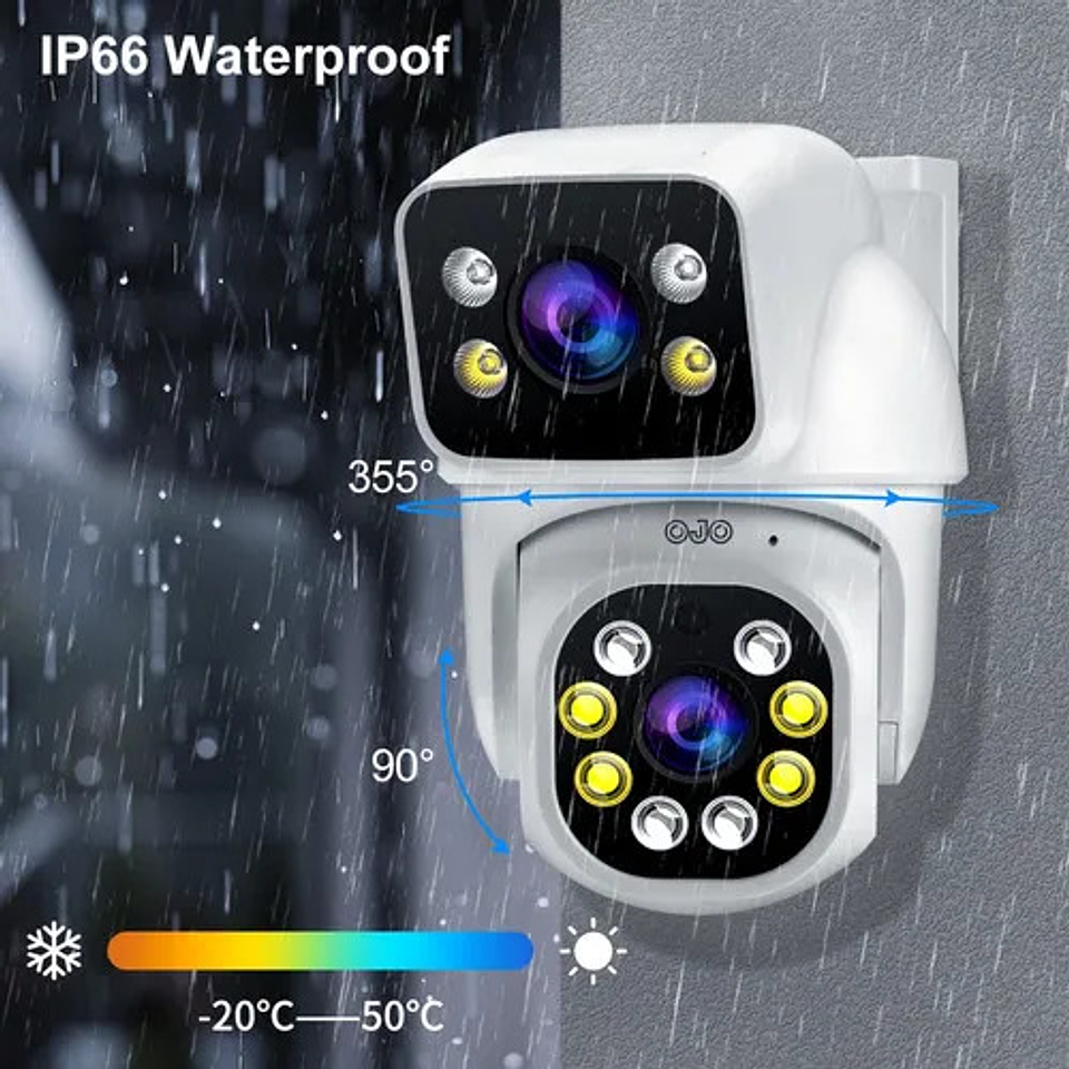 Cámara Seguridad Exterior Wifi 10mp Visión Nocturna Ptz 9