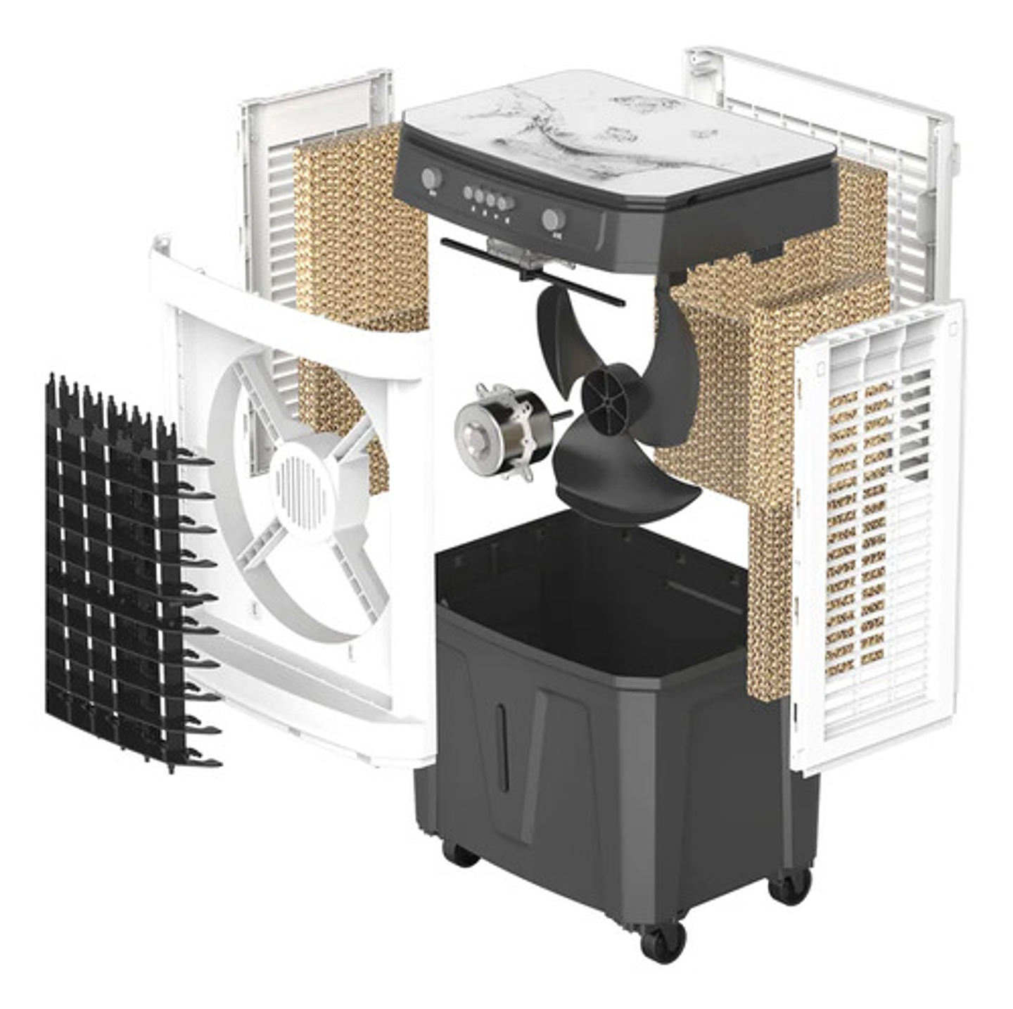 Ventilador Portátil Enfriador De Aire 120w 35l Área Gris 4