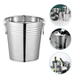 Balde Metálico 6 Litros Acero Inoxidable Con Asas Hielera - Miniatura 7