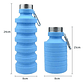 X2 Botella De Agua Plegable Silicona Grado Alimenticio Verde Lila Rosa Pálido Negro - Miniatura 3