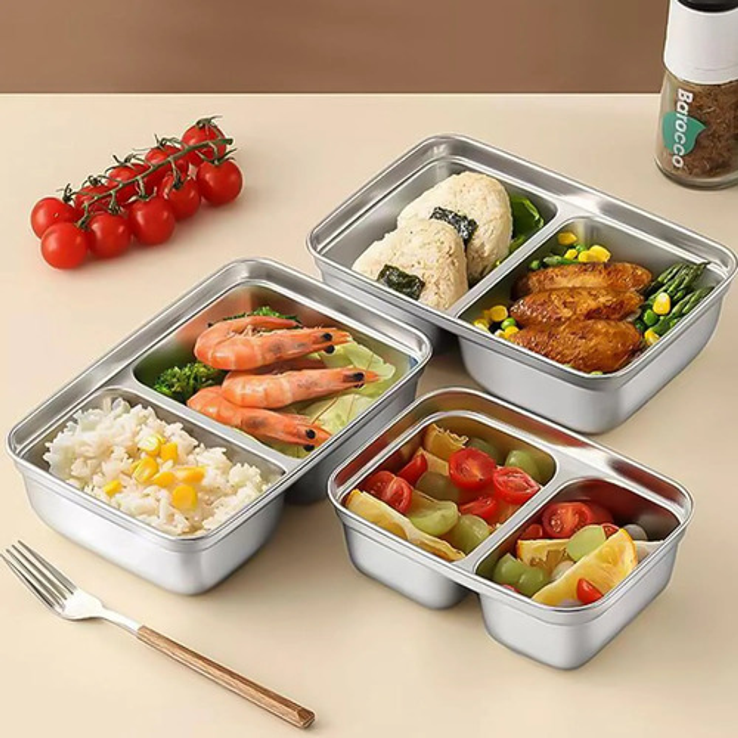 X2 Recipiente Hermético 1.8l Acero Inoxidable Lunch Box Coci 2