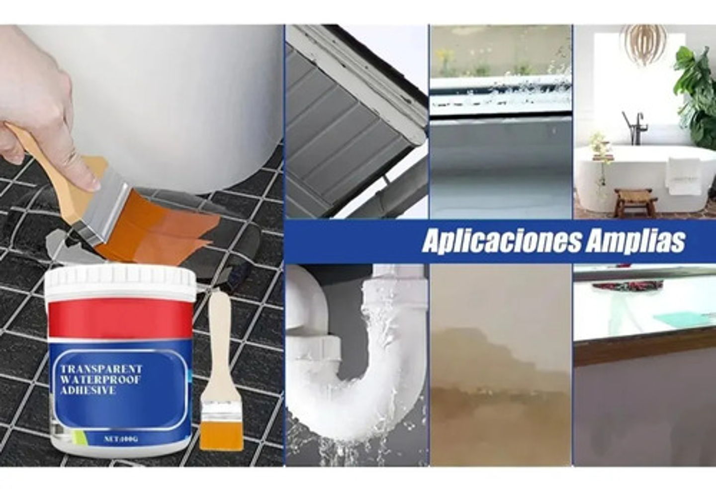 Sellador Adhesivo Impermeable Transparente Tapagoteras 300cc 9