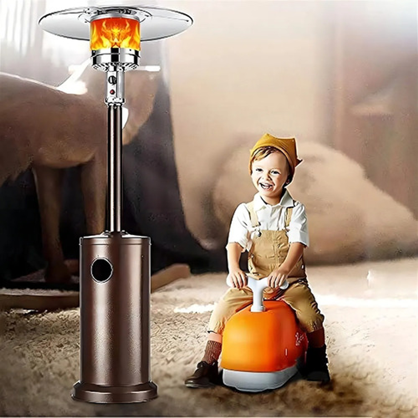 Calefactor A Gas Pirámide Thek Hoo2f 11kg Para Exterior 20m² 2