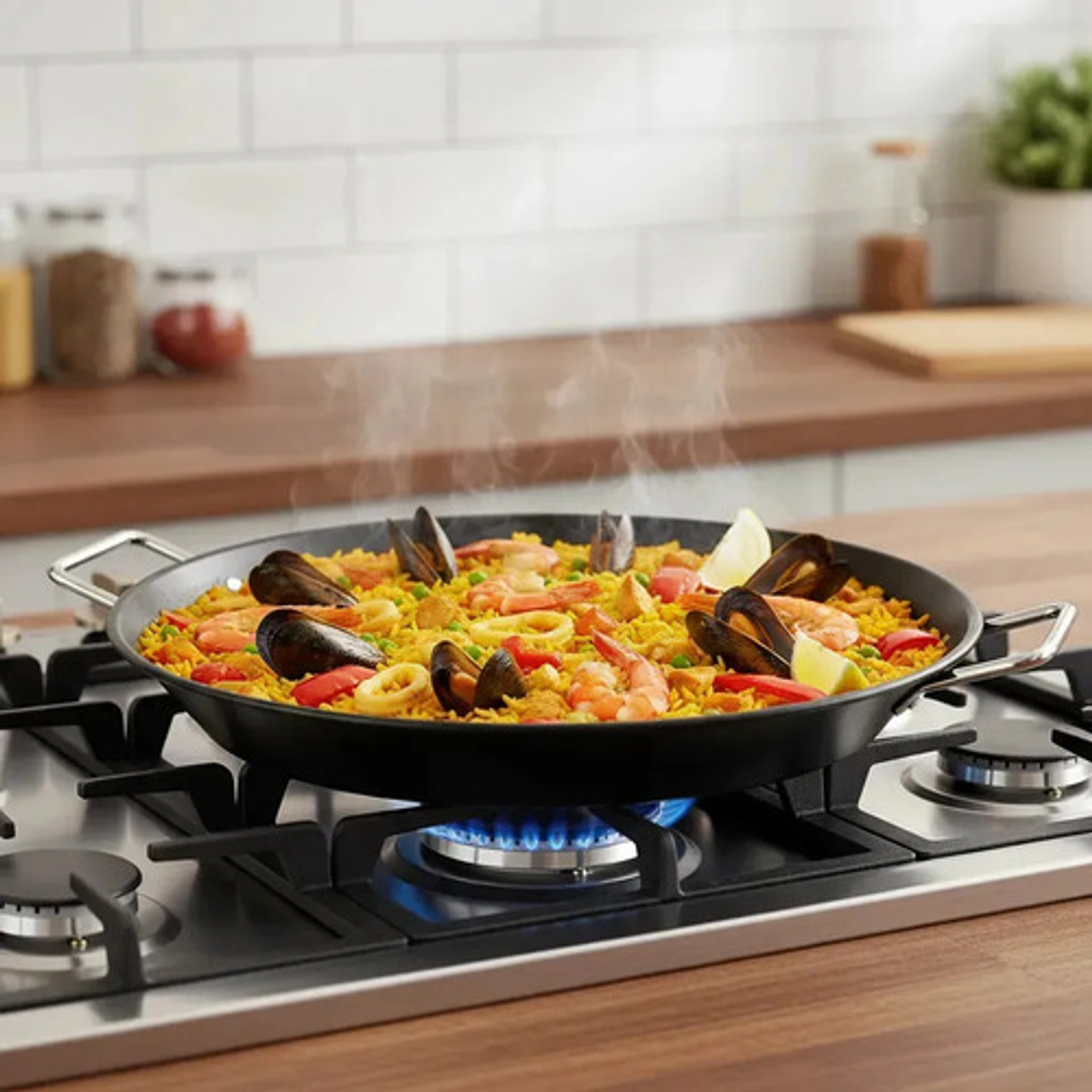 Paellera Cocina Tradicional 38cm Acero Carbono 2