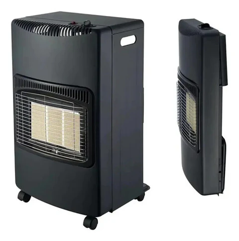 Estufa A Gas Glp 4200w Portátil Interior Con Ruedas Invierno Negro