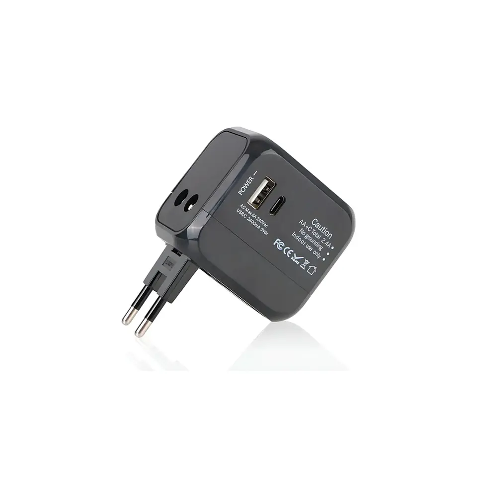Adaptador Universal Viaje 6a Usb-c Usb Pared Usa Eu Aus 1