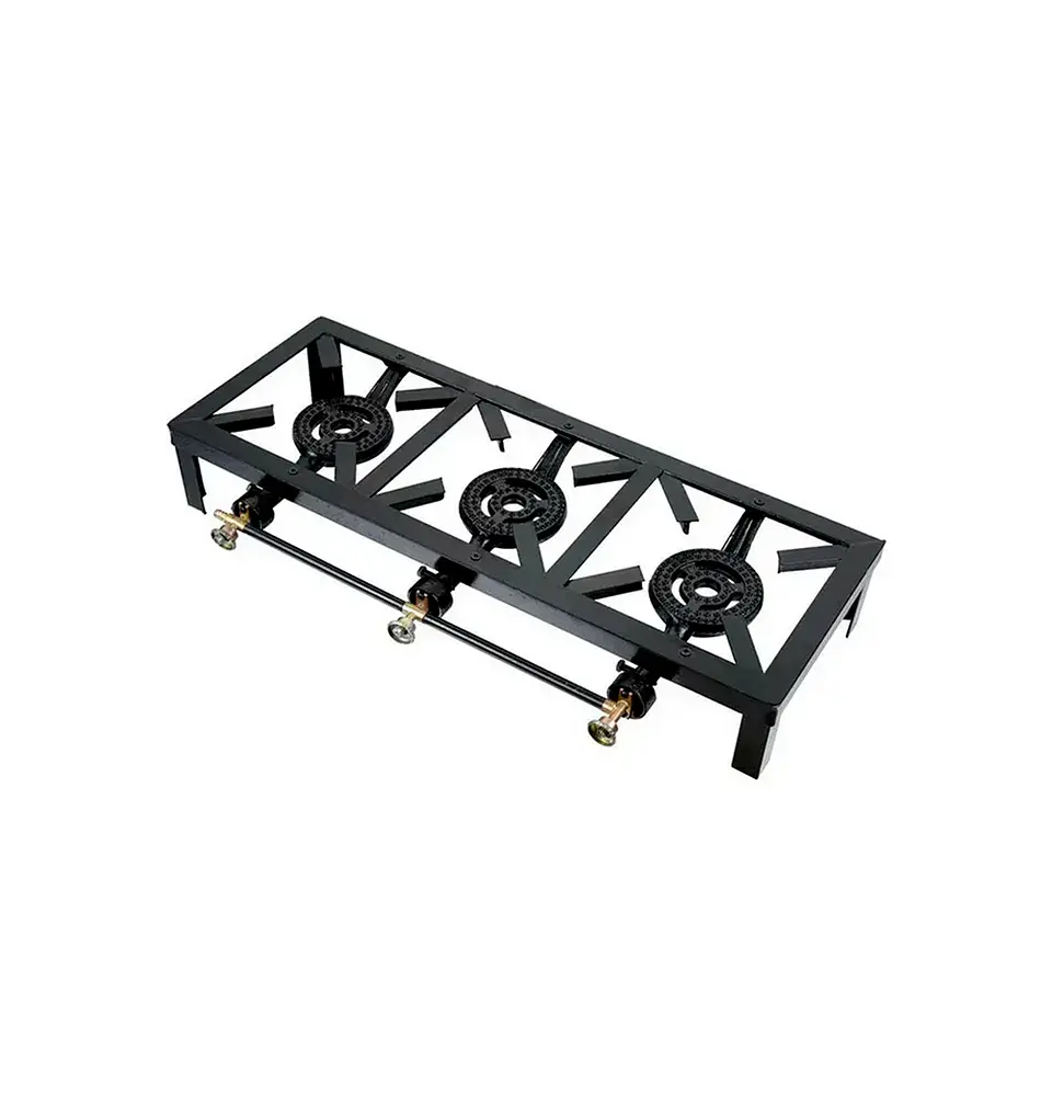 Cocina Industrial de Gas Thek con 3 Quemadores y Parrilla de Hierro 1
