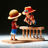 One Piece Monkey D Luffy & Portgas D Ace World Collectable Log Stories figure 8cm