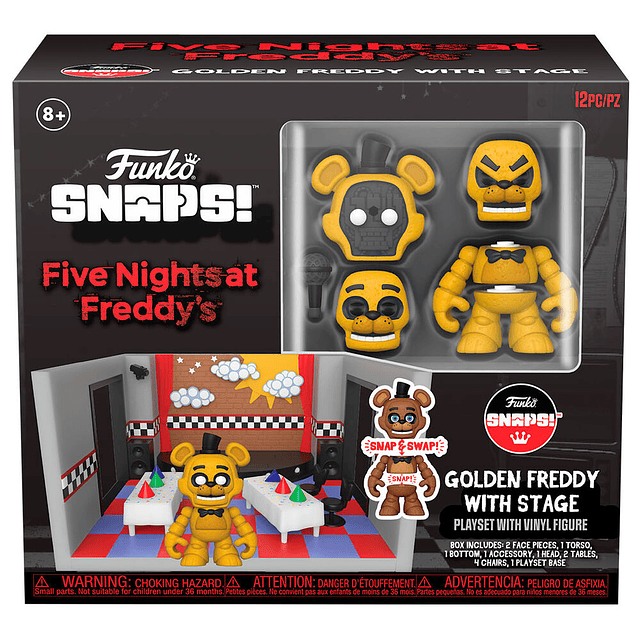 Snaps! playset figure Five Nights at Freddys Golden Freddy with Stage