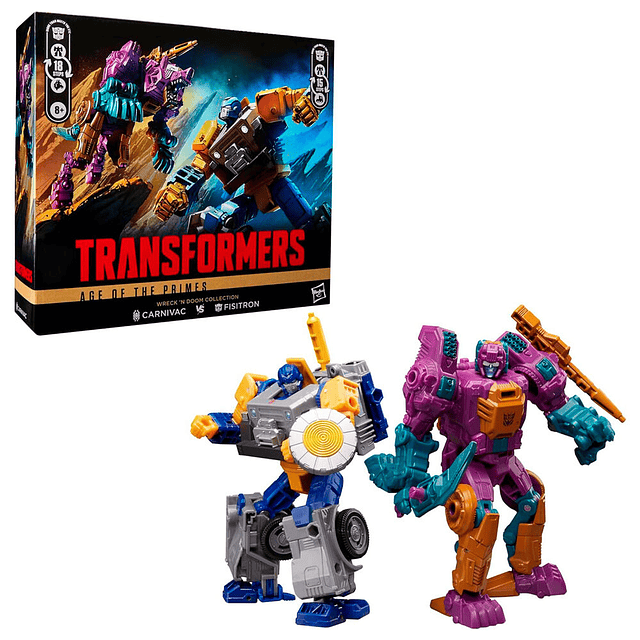 Transformers Age of The Primes Fisitron & Carnivac set 2 figures 14cm
