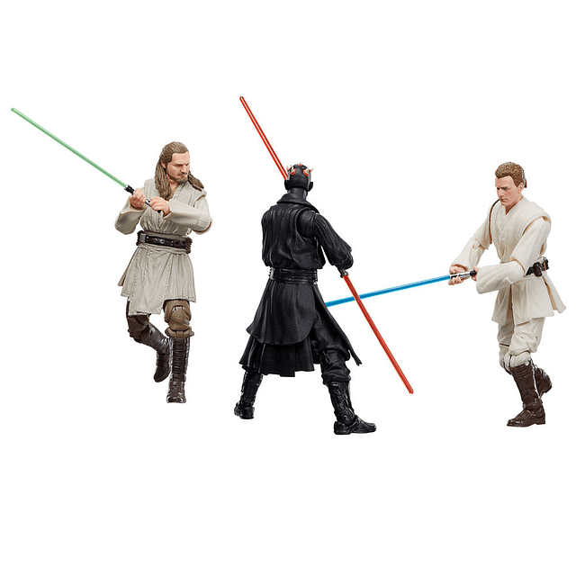Star Wars The Phantom Menace Qui-Go Jinn Darth Maul Obi-Wan Kenobi pack 3 figures 15cm