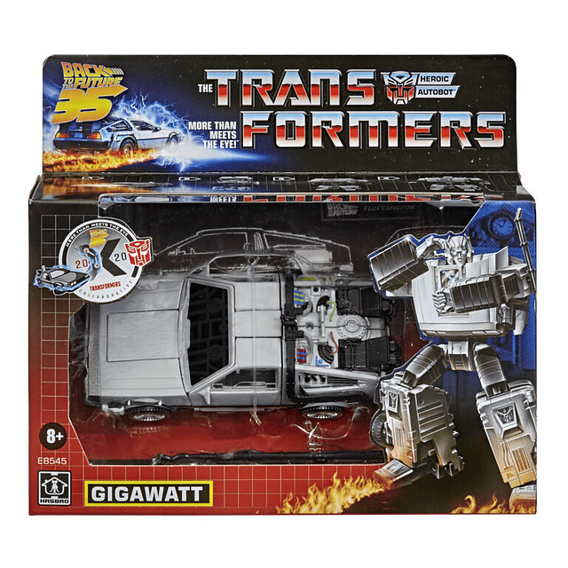 Transformers Back to the Future Delorean Gigawatt figure 14cm