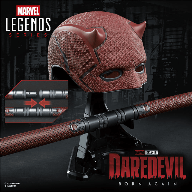Marvel Legends Series Daredevil Born Again Mask + Billy Club replica