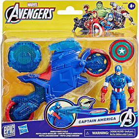 Marvel Avengers Motorbike Shield Thrower + Captain America figure