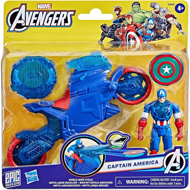 Marvel Avengers Motorbike Shield Thrower + Captain America figure