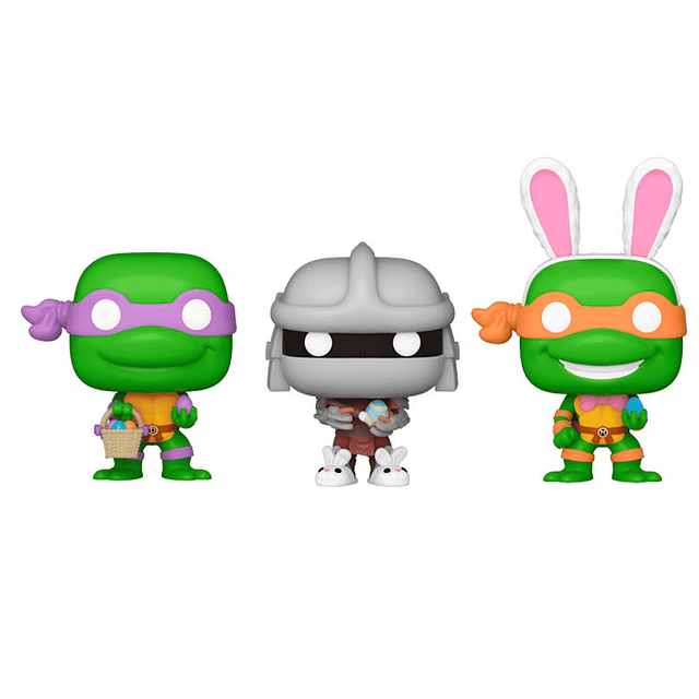 Carrot Pocket POP blister 3 figures Ninja Turtles Donatello Shredder Michelangelo easter