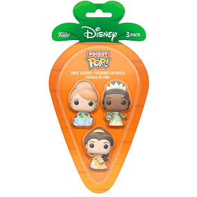 Carrot Pocket POP blister 3 figures Disney Princess Cinderella Tiana Bella easter