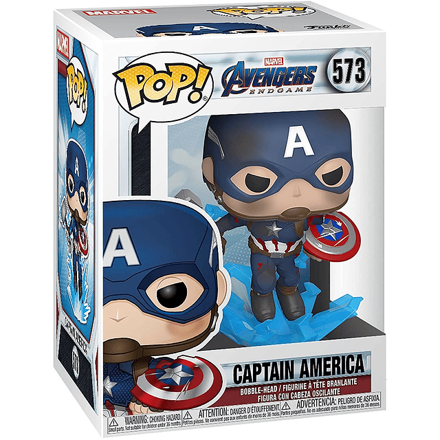 POP figure Marvel Avengers Endgame Captain America with Broken Shield & Mjolnir