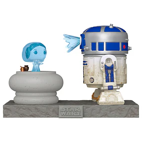 POP figure Deluxe Star Wars R2-D2 and Princess Leia Hologram
