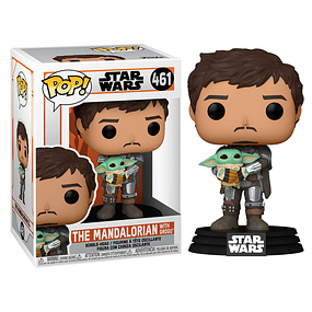 POP figure Star Wars Mandalorian Mando Holding Child