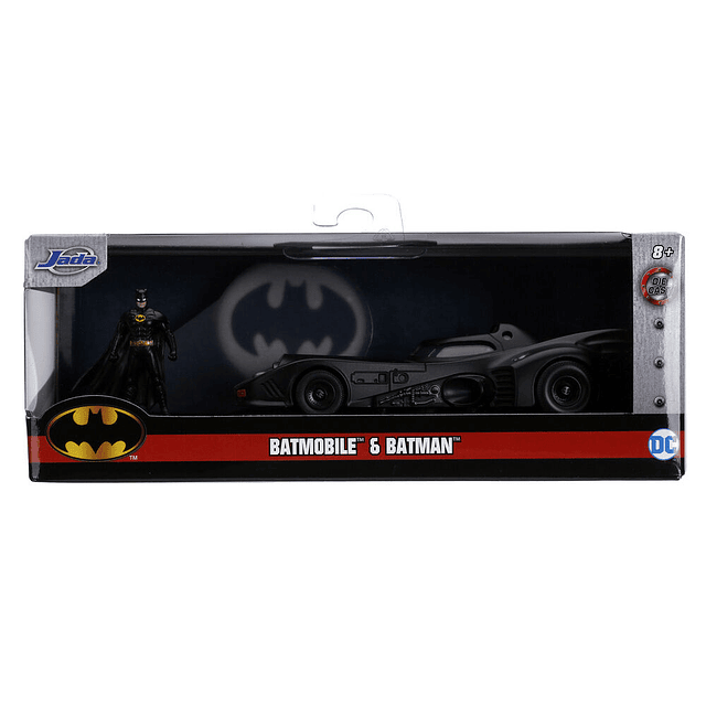 DC Comics Batmovil 1989 metal car + Batman figure set