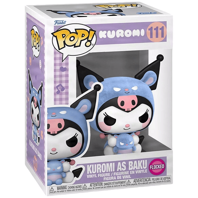 POP figure Hello Kitty Kuromi As Baku Flocked