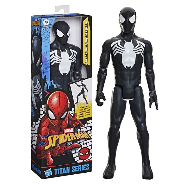 Marvel Spider-Man Titan Series Black Suit Spider-Man figure 30cm