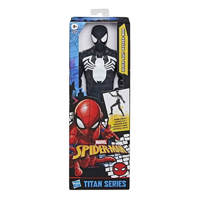 Marvel Spider-Man Titan Series Black Suit Spider-Man figure 30cm