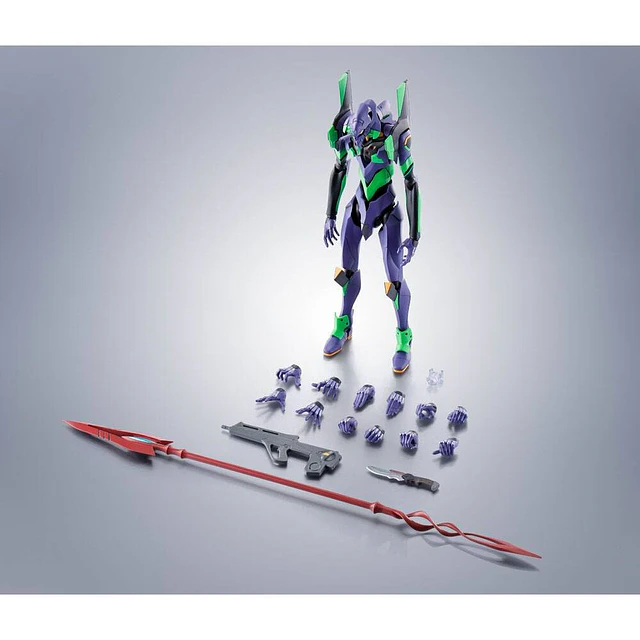 Evangelion: 3.0+1.0 Thrice Upon a Time Evangelion Test Type-01 + Spear of Cassius Renewal Color Edition Reissue Robot Spirits figure 17cm