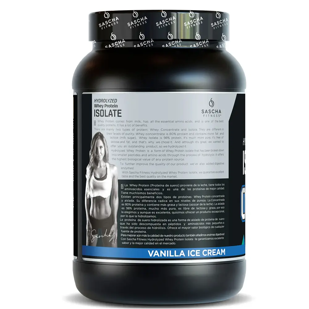 Proteína Sascha Fitness Hydrolyzed Whey Isolate Vainilla 957 g