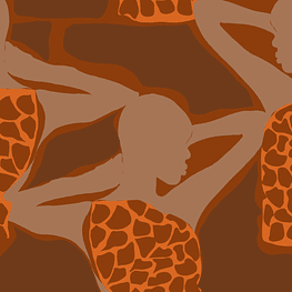 African, Minimal wild woman mosaic with dots.