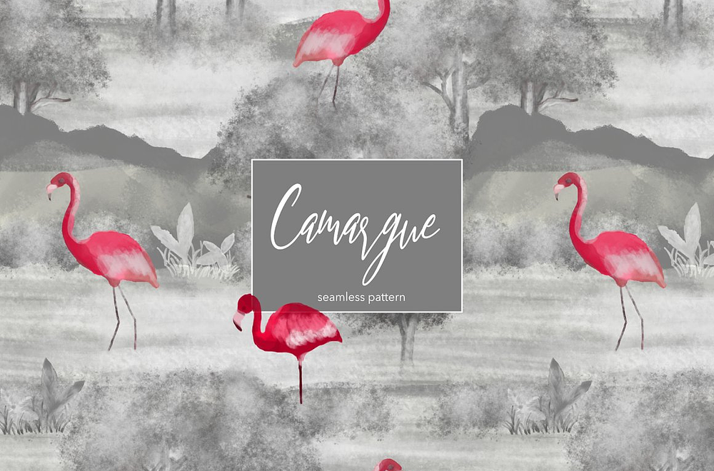 Camargue, Pink Framingo Landscape