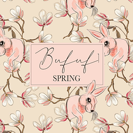 Bufufi, rabbit floral pattern