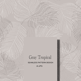 Gray Tropical, Exotic foliage brushstrokes 