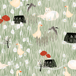 Campagne, naive animal farm landscape