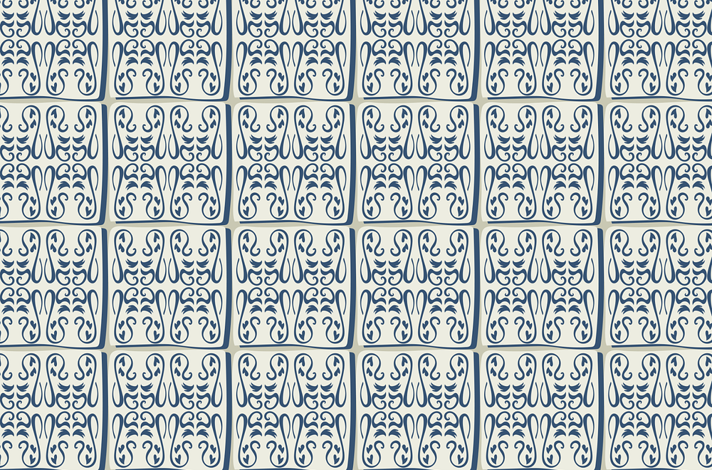 Navy, blue white greek tiles 