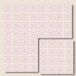 Pienza, pink tile mosaic floral ornamental 
