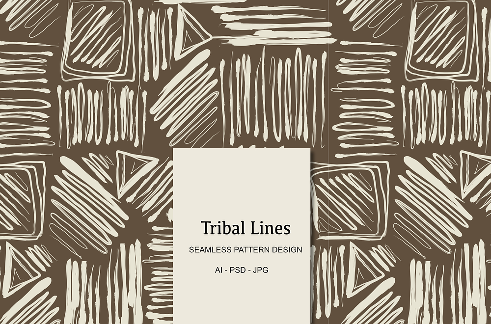 Tribal Lines, ethnic abstract white brown