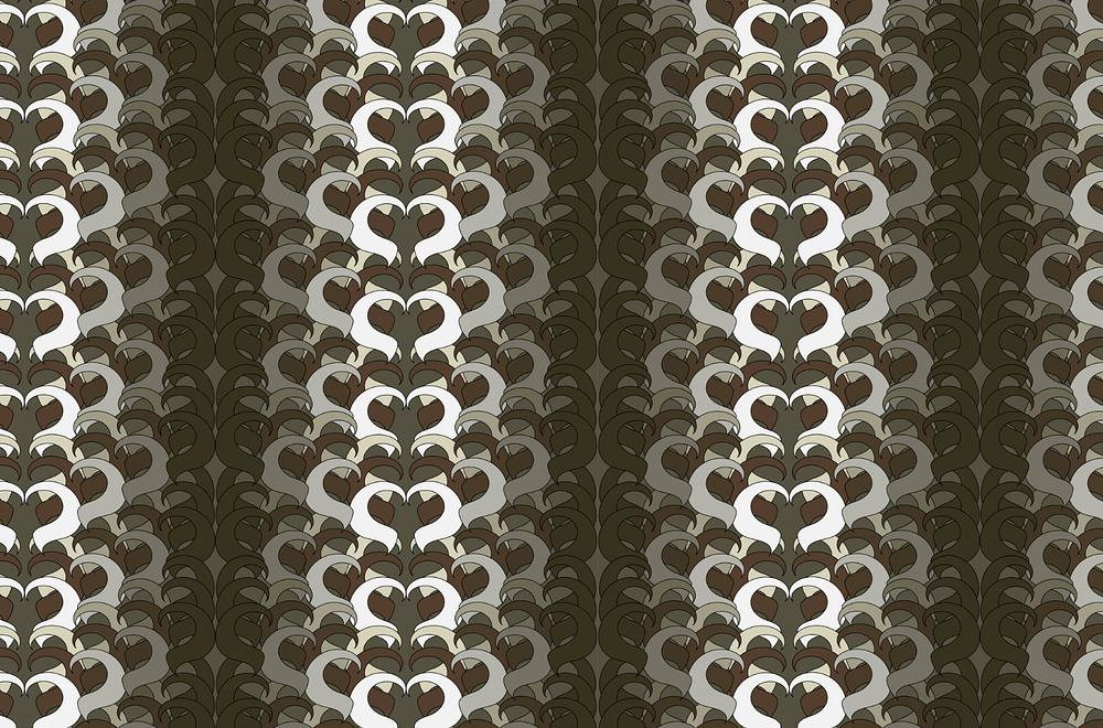 Optical Waves, Japan motifs on brown
