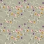 Trailing floral, spring wild blossoms  on beige
